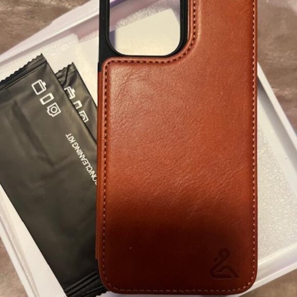 NWT iPhone Case 13 Pro Max w/ Card/ID Holder Brown - Picture 2 of 4